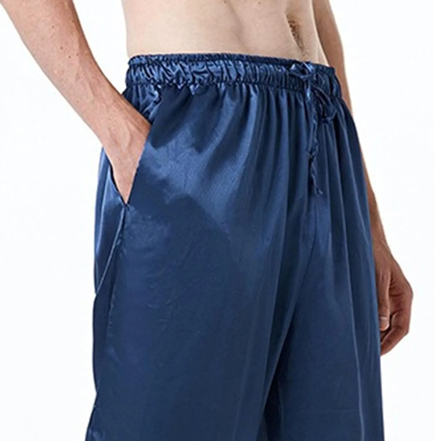 Men's Loose Fit Drawstring Comfort Yoga Pants Straight Leg Solid Indoor Trousers Elastic Waist Baggy Sweatpants
