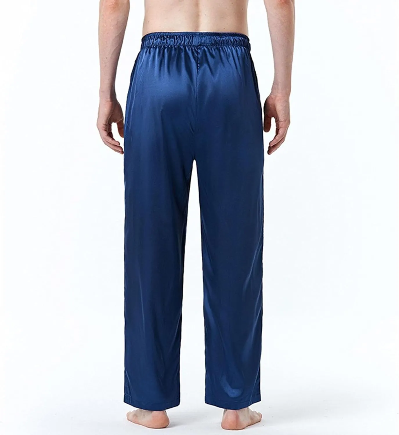 Men's Loose Fit Drawstring Comfort Yoga Pants Straight Leg Solid Indoor Trousers Elastic Waist Baggy Sweatpants