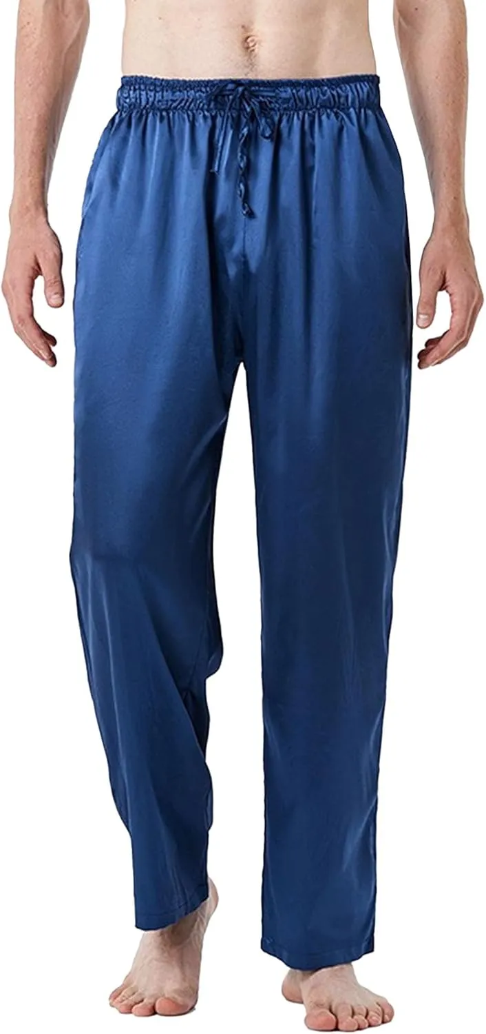 Men's Loose Fit Drawstring Comfort Yoga Pants Straight Leg Solid Indoor Trousers Elastic Waist Baggy Sweatpants