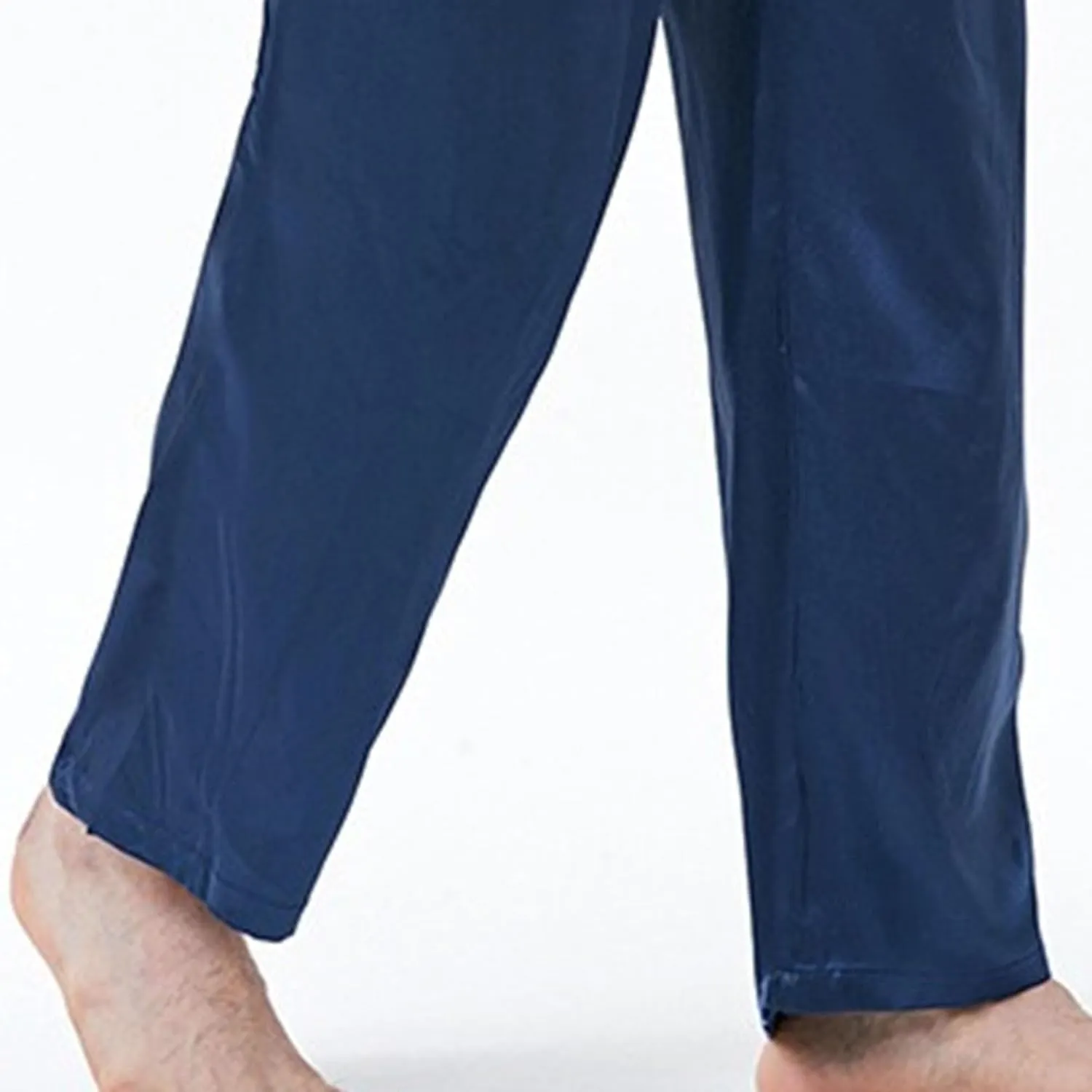 Men's Loose Fit Drawstring Comfort Yoga Pants Straight Leg Solid Indoor Trousers Elastic Waist Baggy Sweatpants