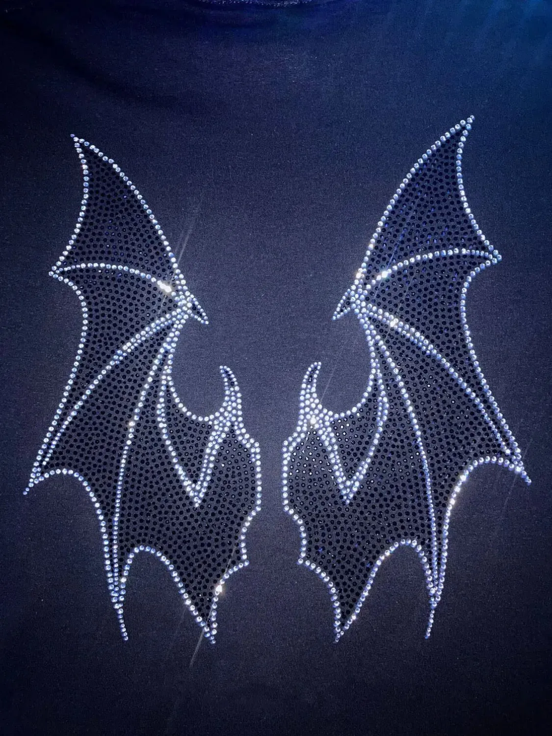 Men's Rhinestone Bat Zip Up Hoodie