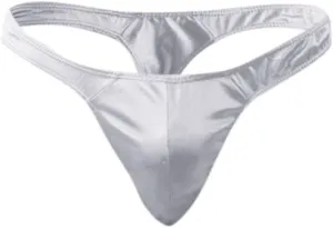 Men's Shiny Briefs Underwear Patent Leather Thong Low Rise T-Back G-String Comfortable Underpants