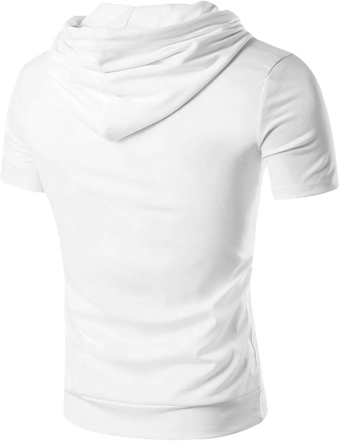 Mens Short Sleeve Hoodie Workout Gym Sweatshirts Casual Lightweight Athletic Muscle Hoodies Pullover Cotton Hooded T-Shirts