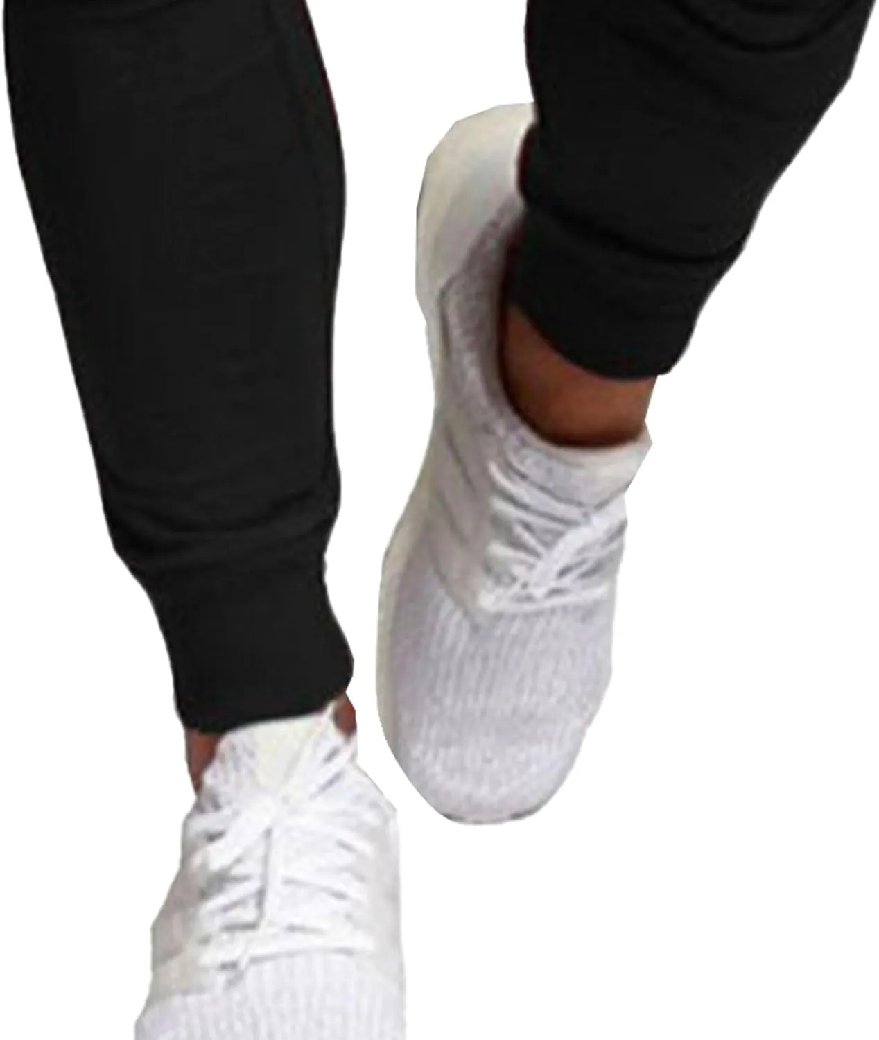 Men's Slim Fit Solid Drawstring Pants Cotton Casual Joggers Athletic Trousers Elastic Waist Stretch Hiking Sweatpants