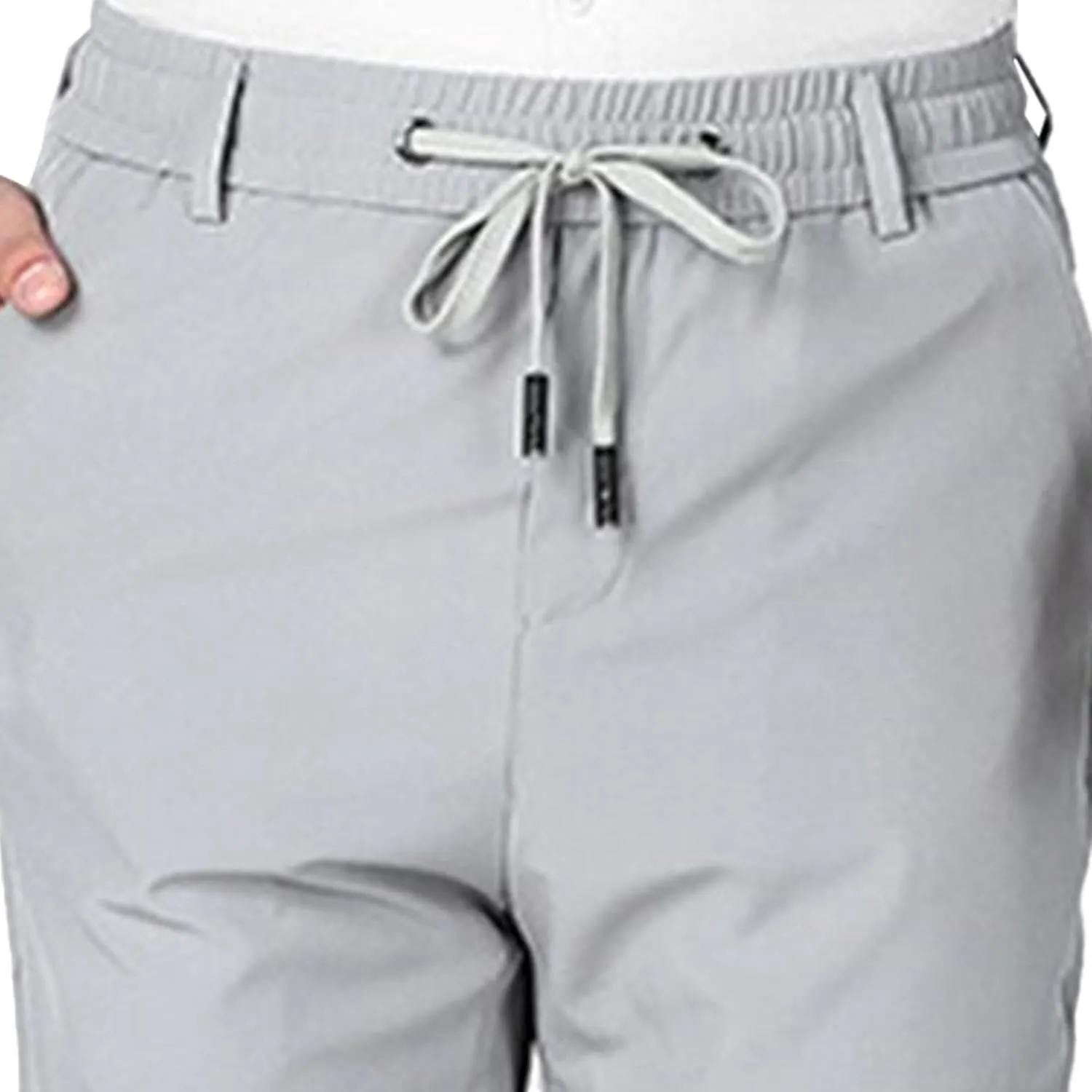 Men's Stretch Casual Straight Leg Dress Pants Drawstring Elastic Waist Solid Trousers Quick Dry Summer Outdoor Pants