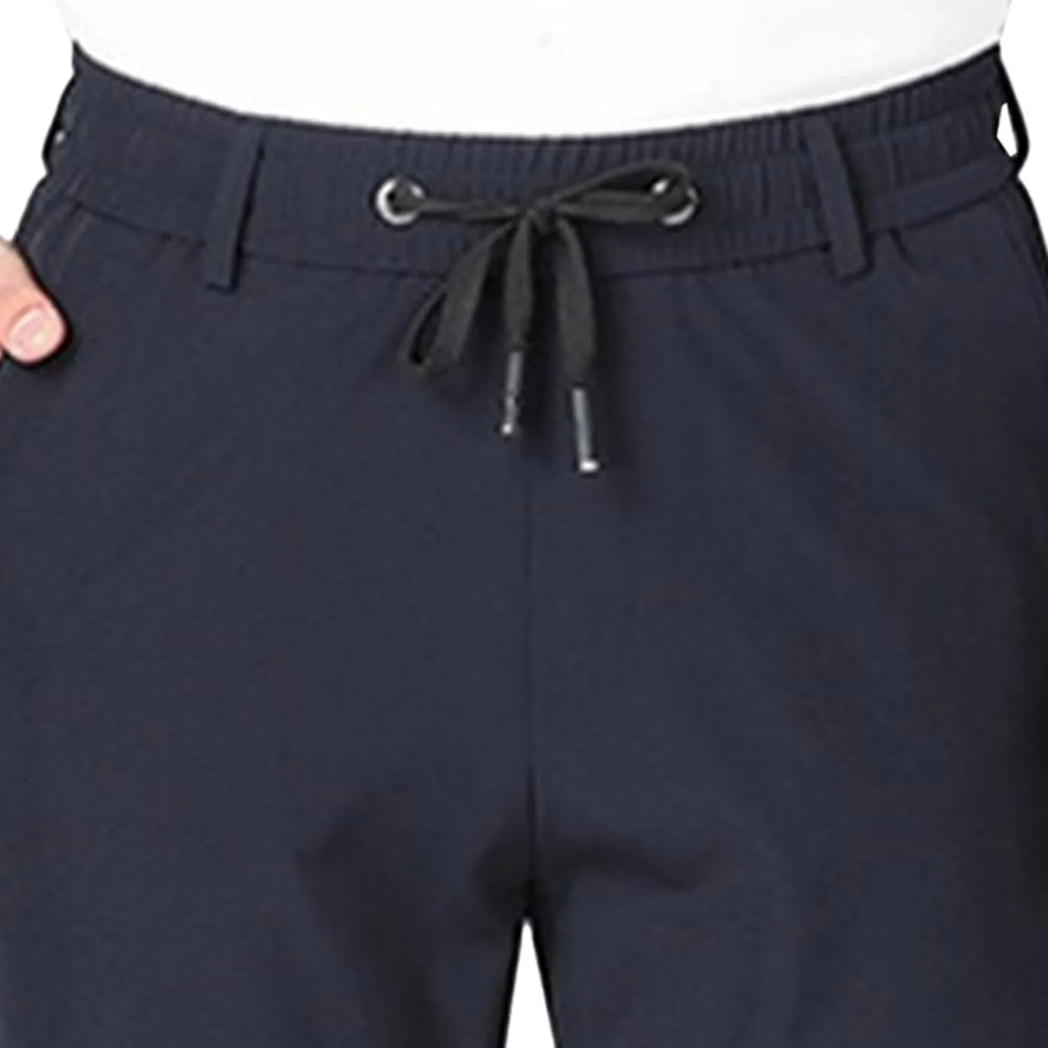 Men's Stretch Casual Straight Leg Dress Pants Drawstring Elastic Waist Solid Trousers Quick Dry Summer Outdoor Pants