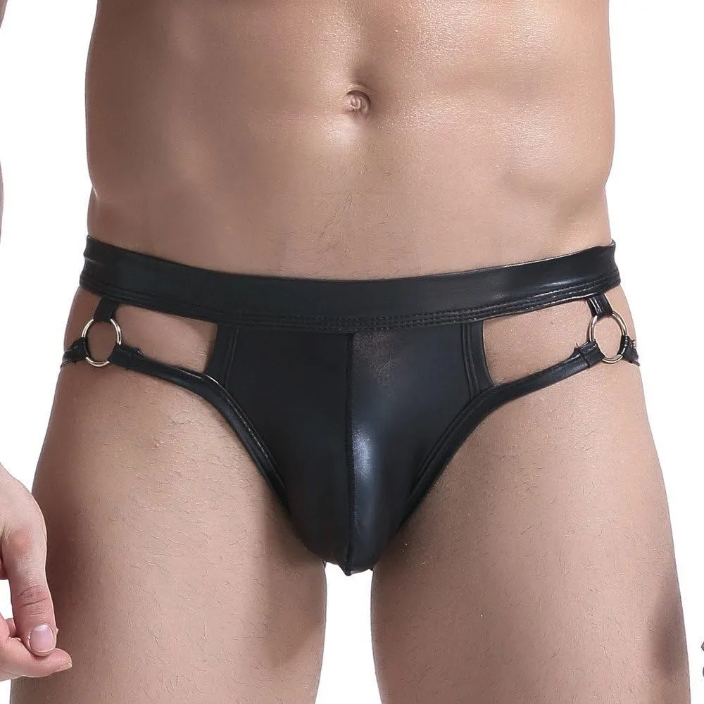 Mens Underwear Briefs Men's Sexy Briefs Leather Bikini Panties Bulge Pouch Comfortable Shorts Brief Loose Thongs