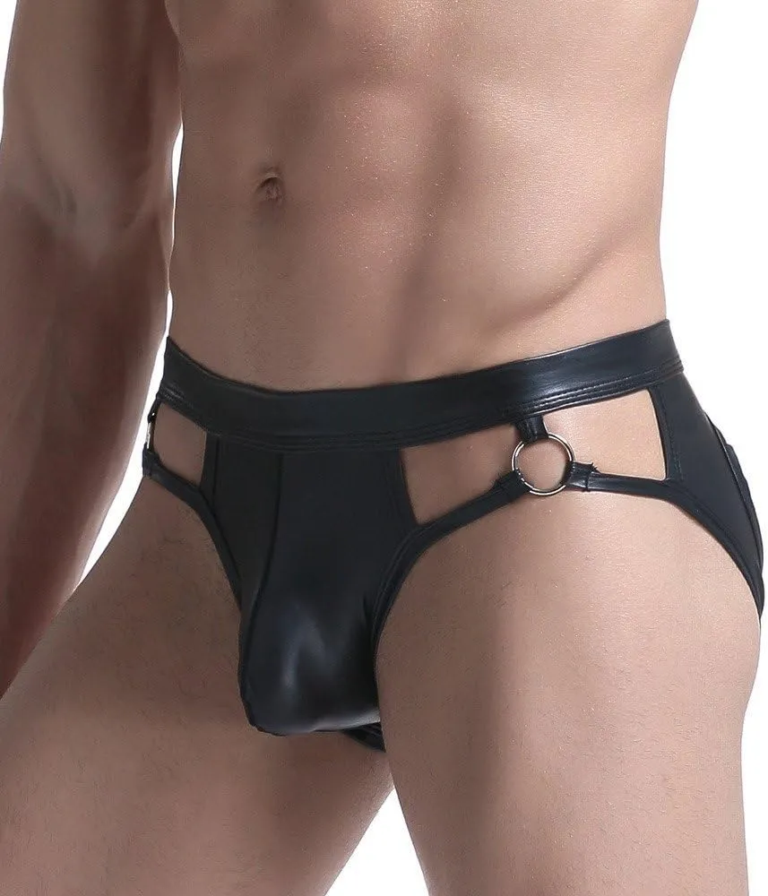 Mens Underwear Briefs Men's Sexy Briefs Leather Bikini Panties Bulge Pouch Comfortable Shorts Brief Loose Thongs