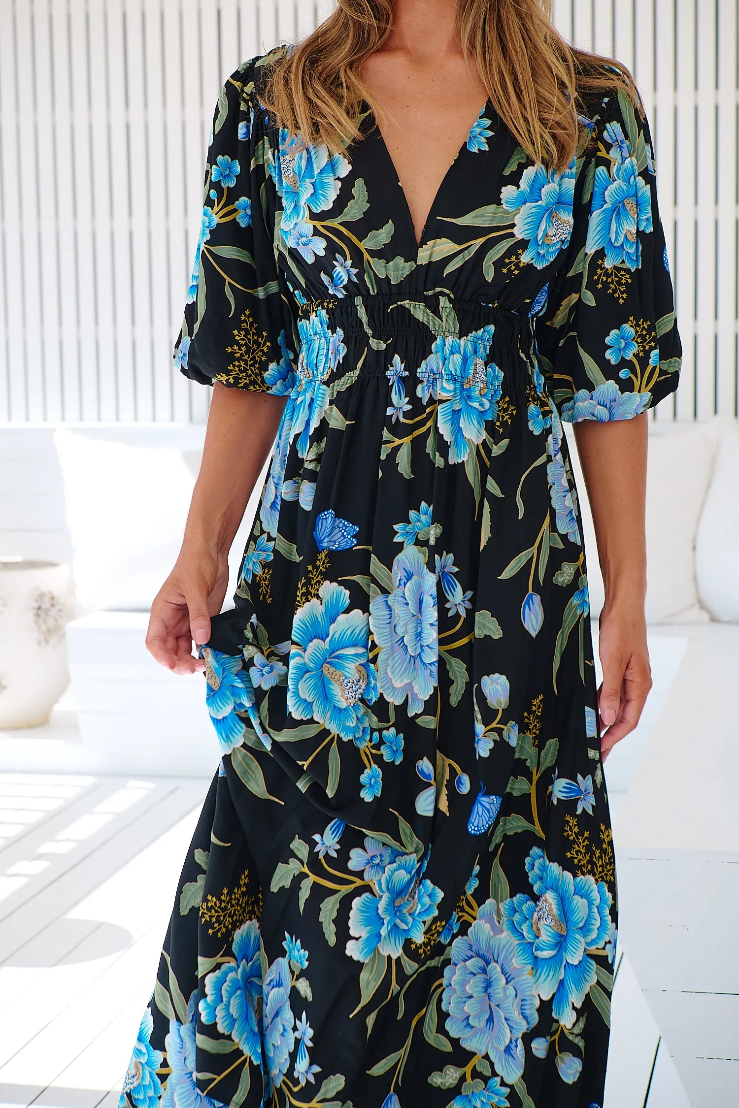 MIDNIGHT SAPPHIRE SONYA MAXI DRESS