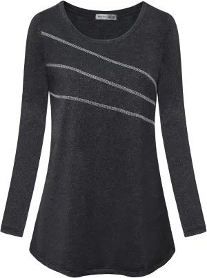 MISS FORTUNE Women's Exercise Tops for Yoga Hiking Running Gym, Moisture Wicking Ladies Workout Clothes, Women Active Shirts