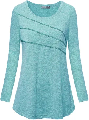 MISS FORTUNE Women's Exercise Tops for Yoga Hiking Running Gym, Moisture Wicking Ladies Workout Clothes, Women Active Shirts