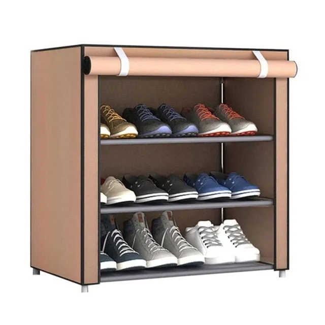 Multi Layer Shoes Rack Detachable Dust Proof Non Woven Fabric Shoe Cabinet