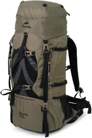 Naturehike 70 5L Lightweight Hiking Backpack, Tear-resistant Fabrics-Light CR Carrying System-Comfortable Weight-Bearing(Brown)