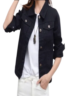 New Women's Denim Jacket Spring and Autumn Casual Short Denim Jacket Women's Korean Version Solid Color Jacket Clothes