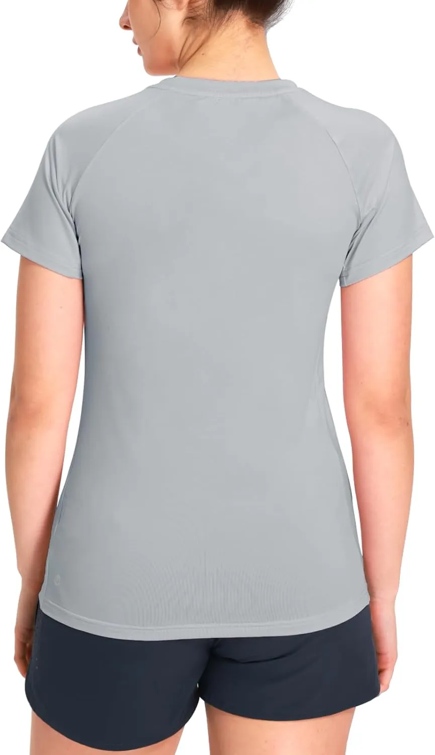NORTHYARD Women's Short Sleeve Athletic Running Workout Shirts Lightweight Quick Dry Rash Guard Tops Shirts Moisture Wicking