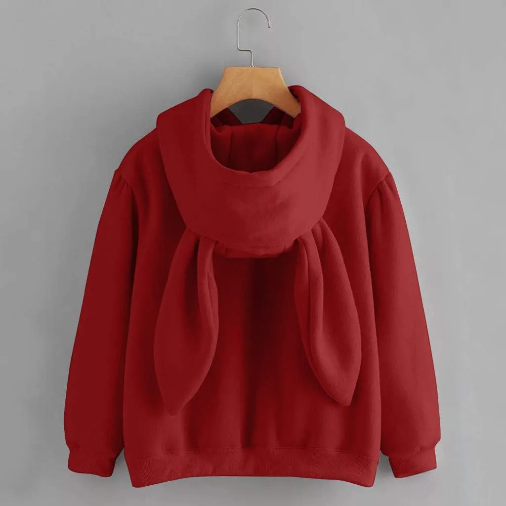 Oversized Hoodies for Teen Girls Cute Bunny Ears Hoodies Kawaii Anime Rabbit Ear Hooded Sweatshirts Teen Girl Clothes Tops