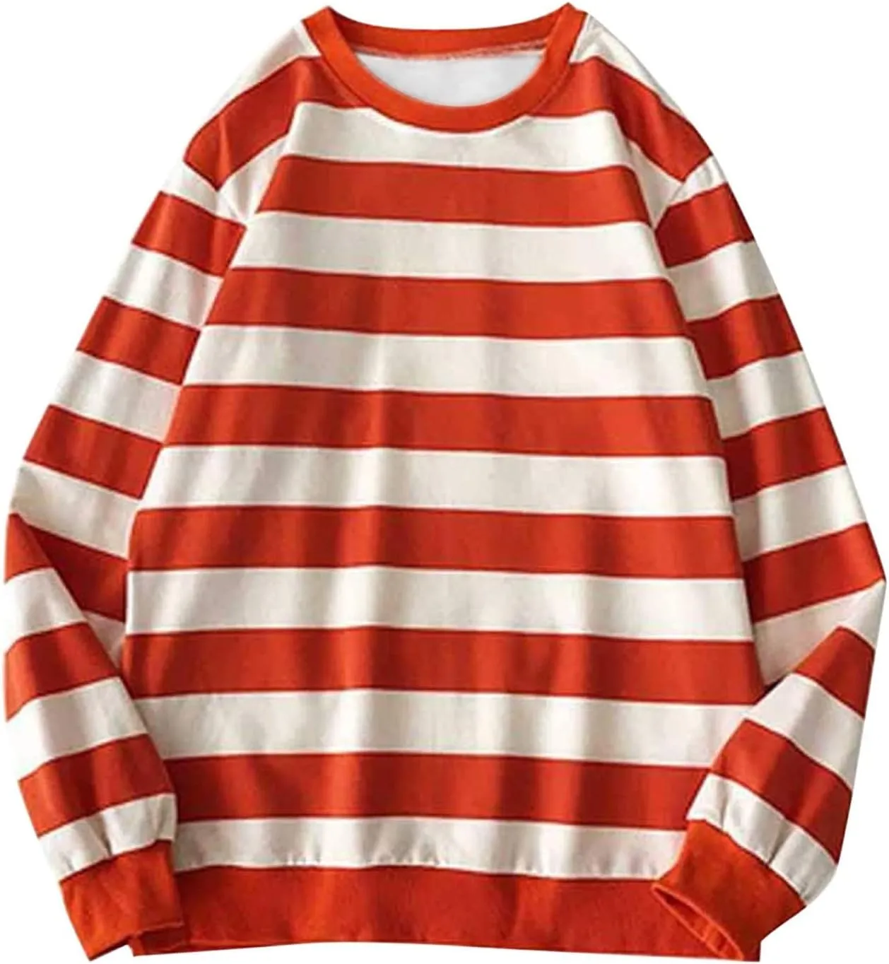Oversized Sweatshirt for Women Trendy Crewneck Striped Color Block Tops Loose Long Sleeve Casual Stylish Pullover