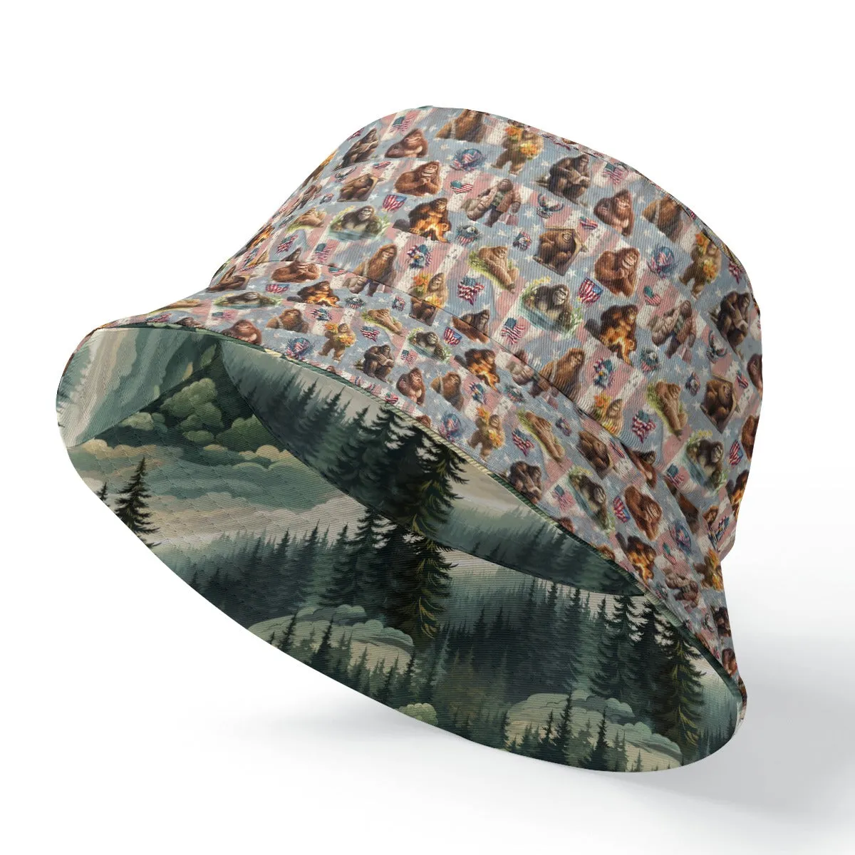Patriot Squatch / Forest - Double-Side Printing Bucket Hat