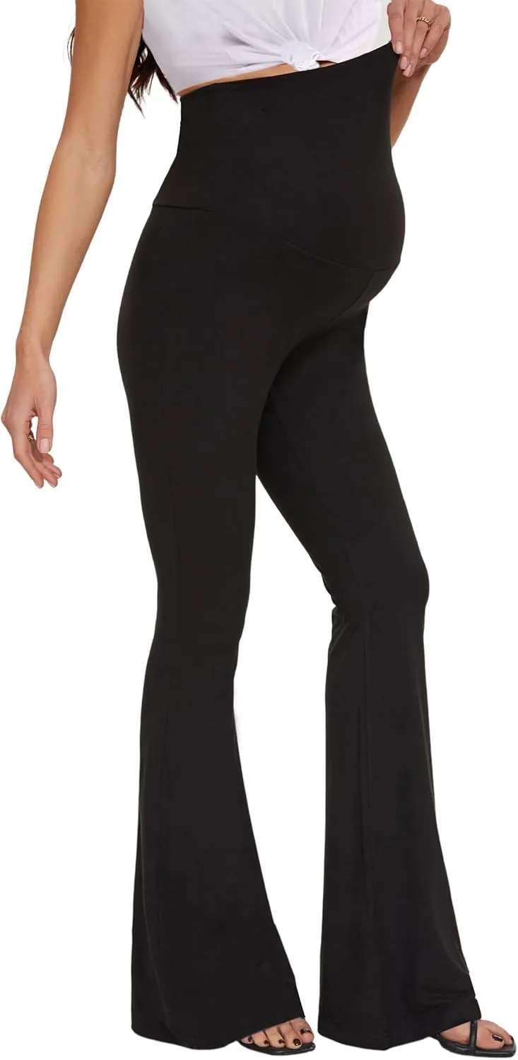 Peauty Buttery Soft Maternity Flared Leggings Over The Belly Stretchy Comfortable Pregnancy-Pants