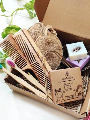 Personal Care Kit For 2- Zero waste Eco Starter Gift Box with Candle