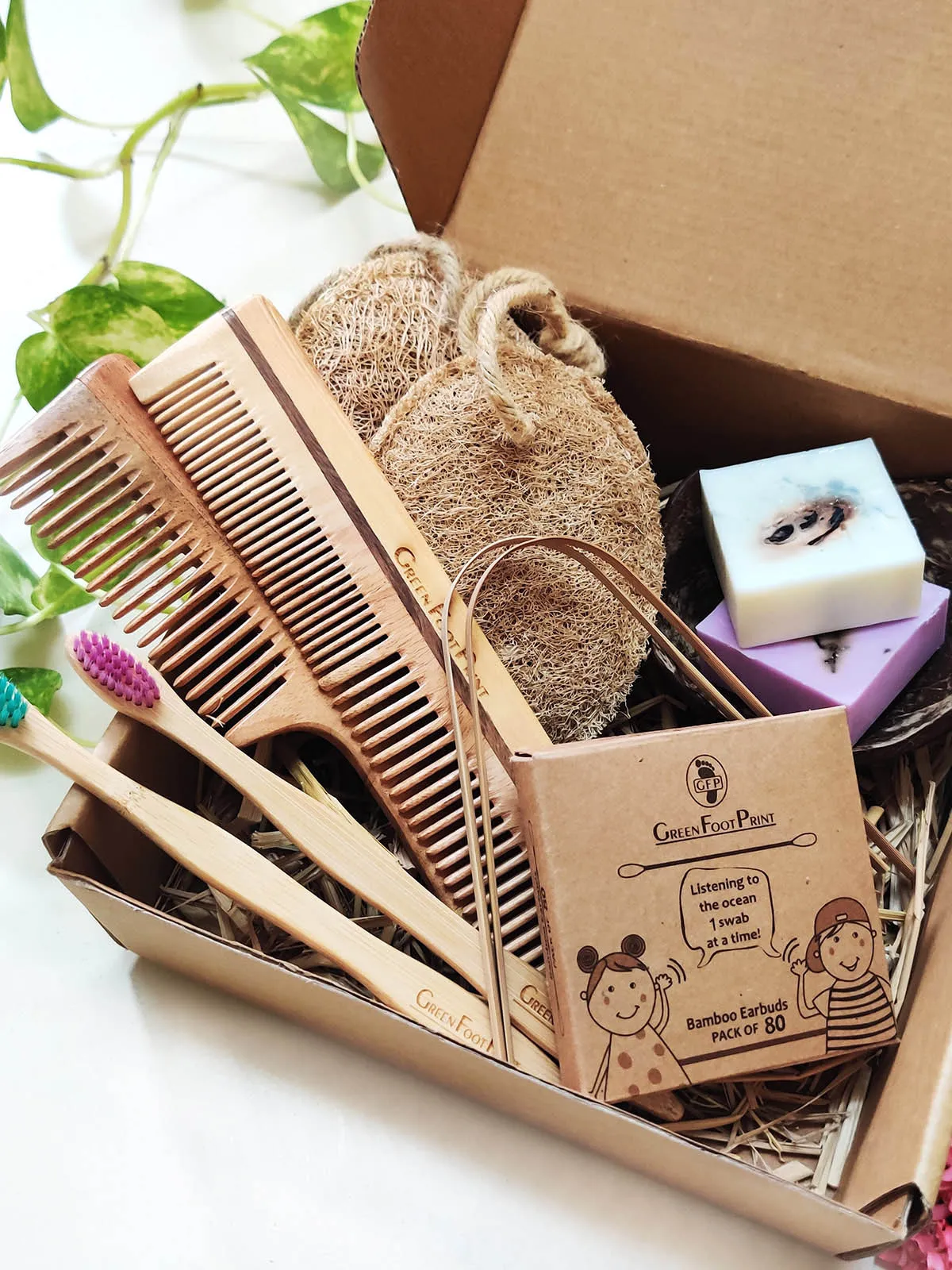 Personal Care Kit For 2- Zero waste Eco Starter Gift Box with Candle