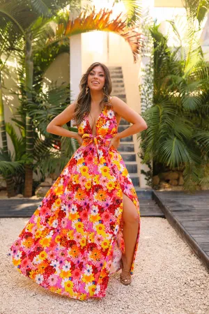 Petal Meadow Dress - Orange
