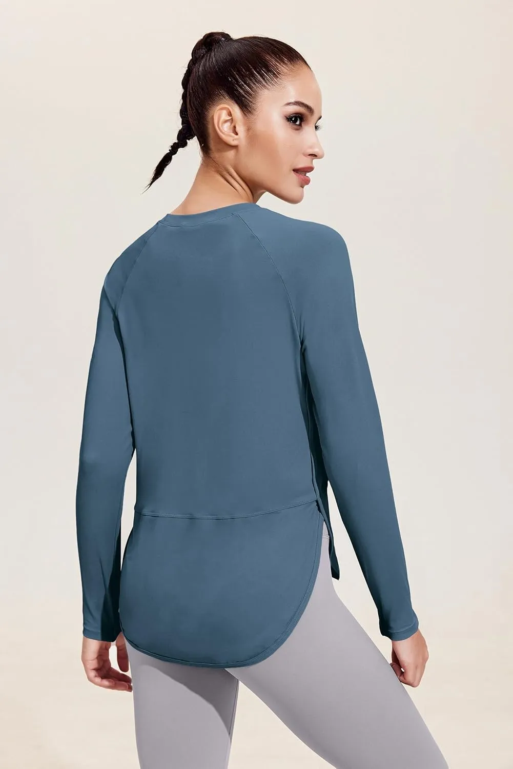 PINSPARK Long Sleeve Workout Tops for Women UPF 50  Sun Shirts UV Protection Hiking Athletic Tops Quick Dry Yoga Shirts