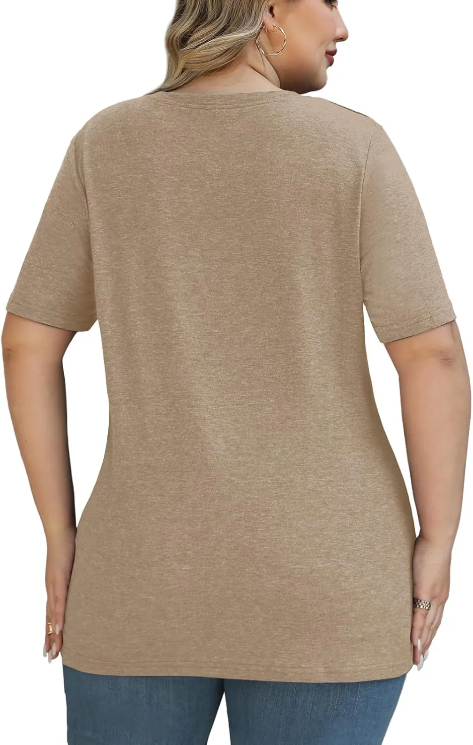 Plus Size Tops for Women Summer Trendy Criss Cross Shirts Oversized Casual Loose Fit Tunic Tops