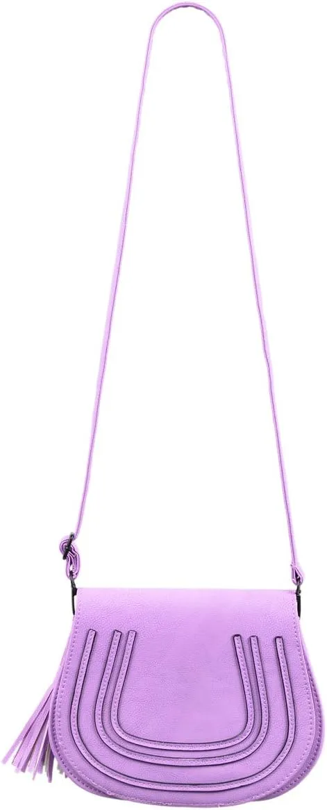 Premium Textured PU Leather Flap Saddle Crossbody Shoulder Bag