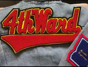 "4th Ward" Red & Yellow Trim Denim Jacket