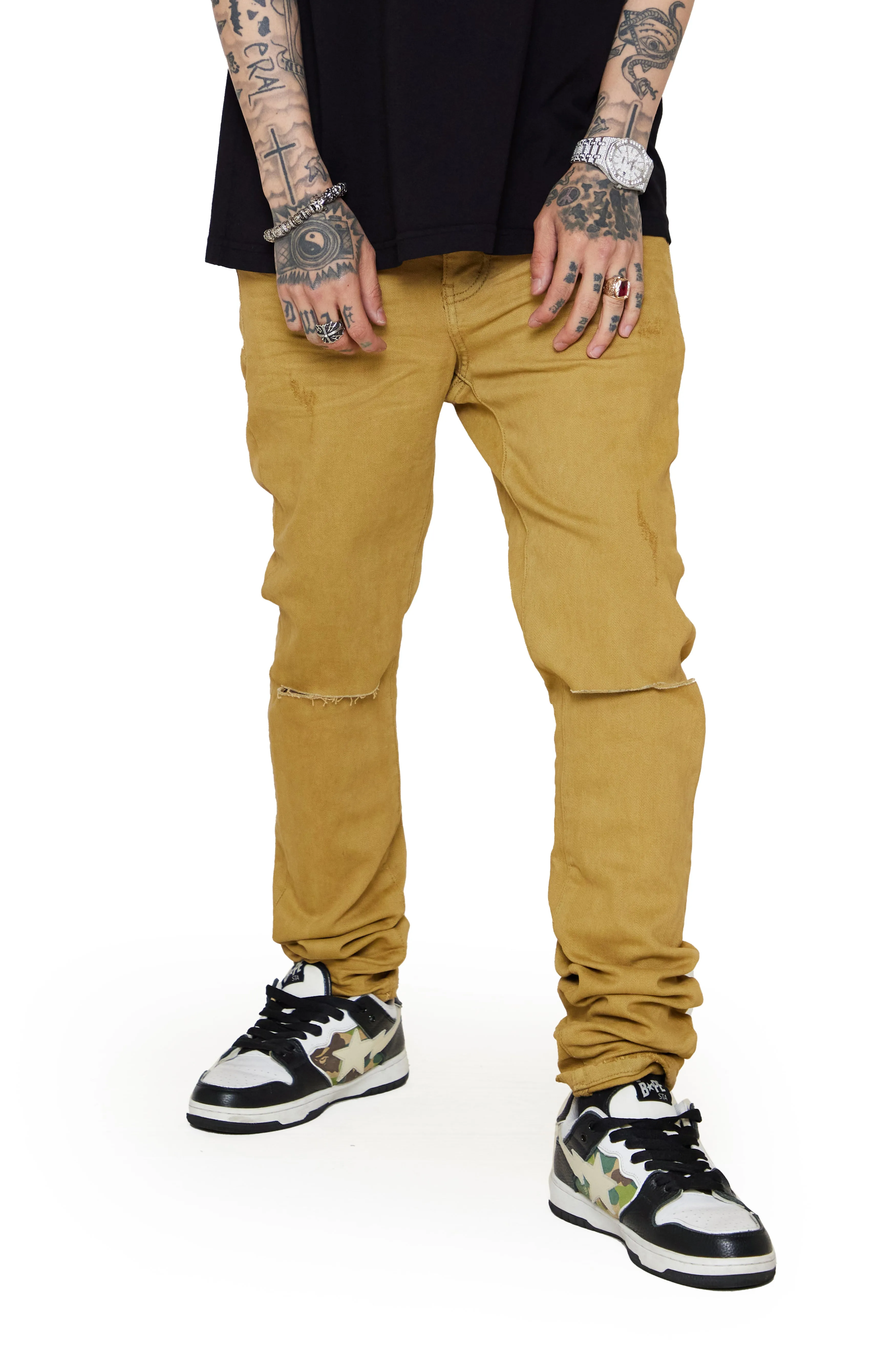"MR CLEAN 2.0” MOCHA SKINNY JEAN