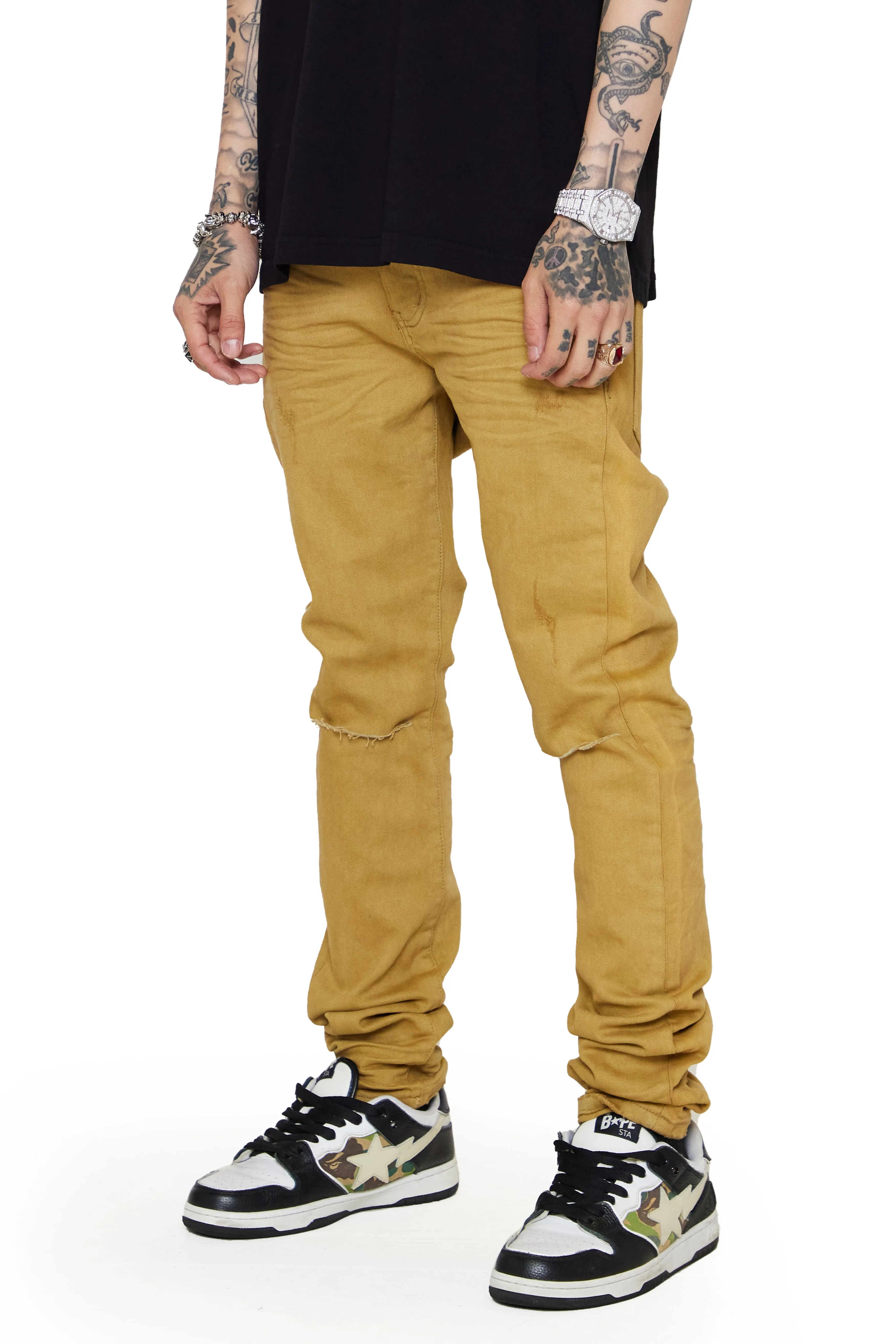 "MR CLEAN 2.0” MOCHA SKINNY JEAN