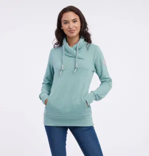 RAGWEAR WOMEN'S NESKA COMFY SWEATSHIRT-OCEAN GREEN, LIGHT PINK