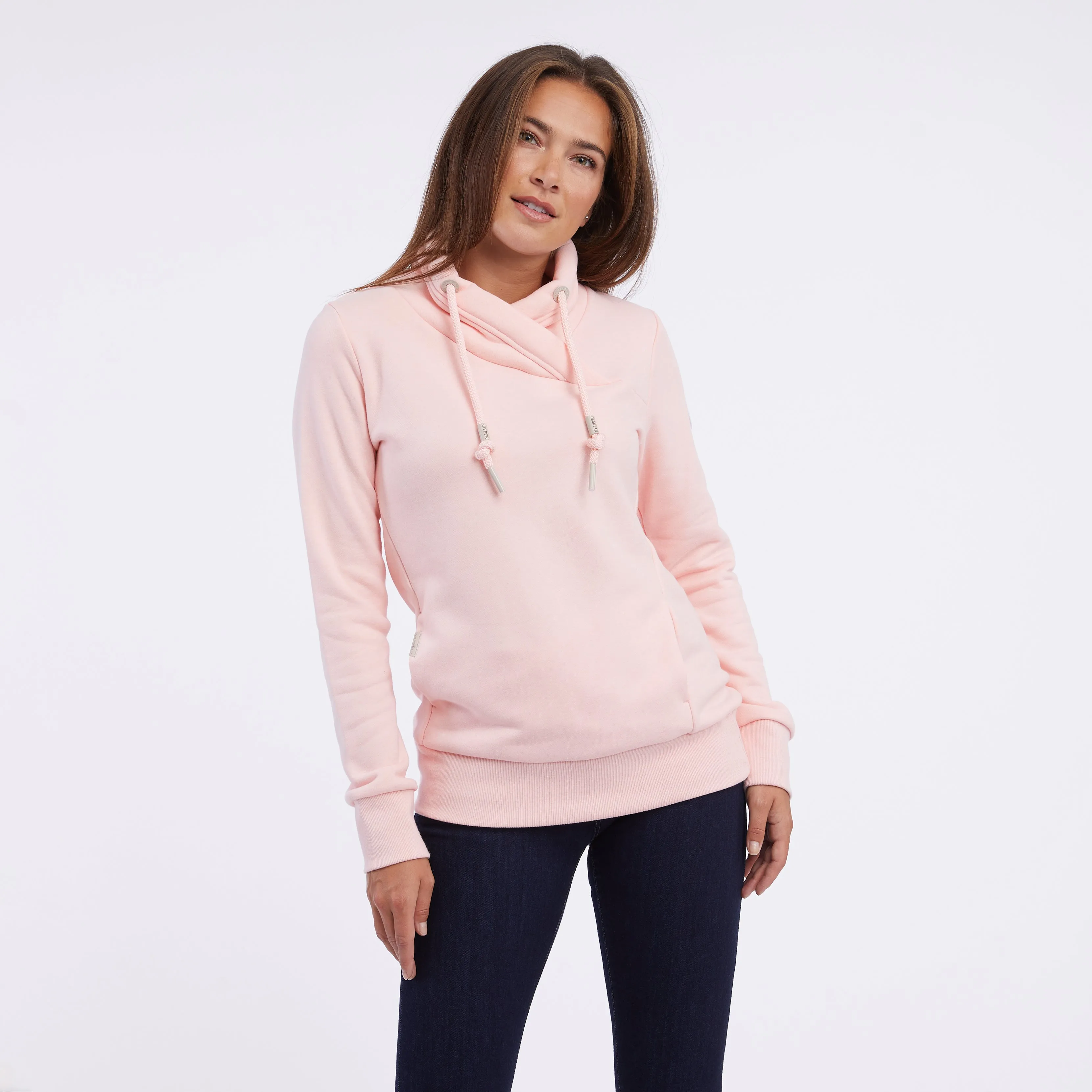 RAGWEAR WOMEN'S NESKA COMFY SWEATSHIRT-OCEAN GREEN, LIGHT PINK