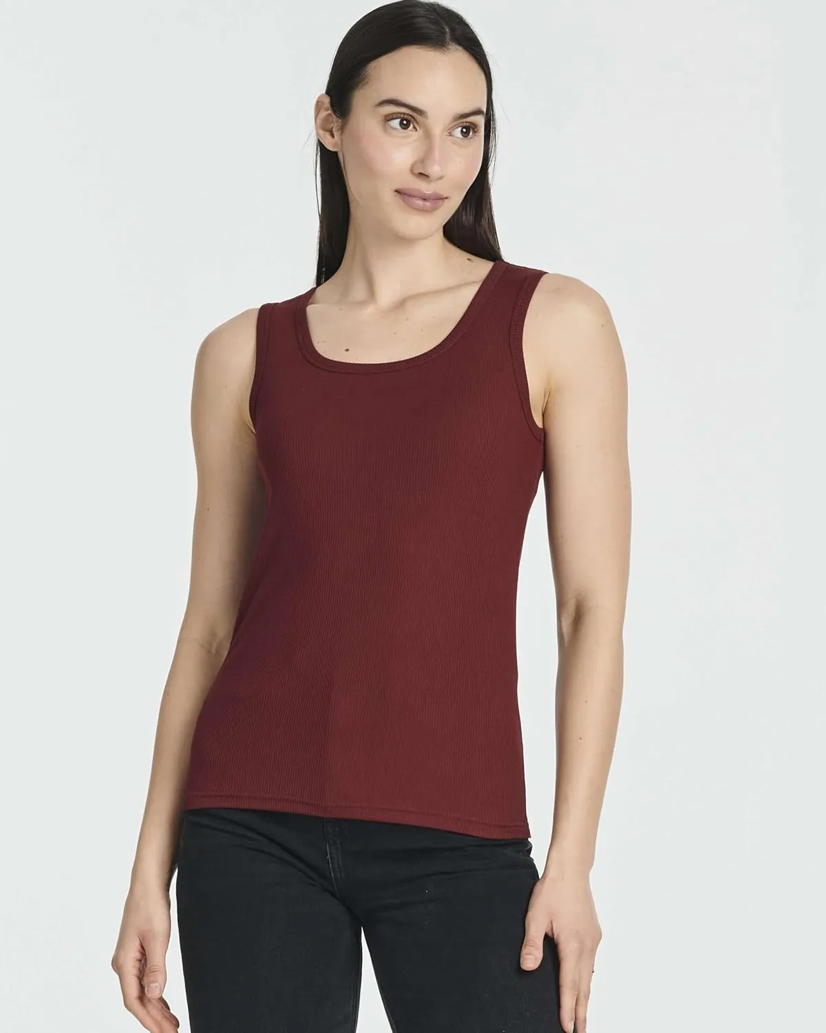 Real Essentials 5 Pack: Women's Ribbed Sleeveless Tank Top - Yoga Casual Tops