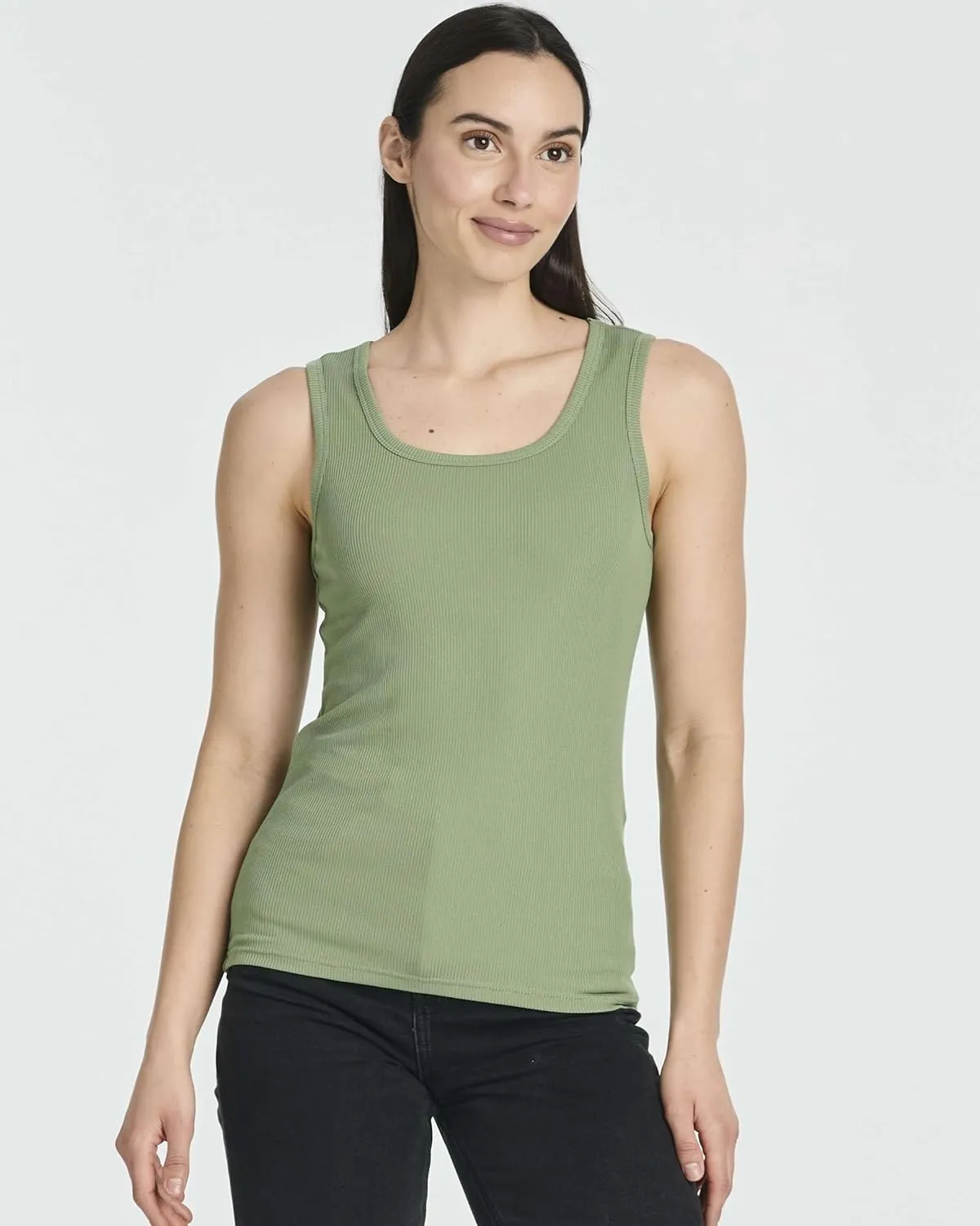 Real Essentials 5 Pack: Women's Ribbed Sleeveless Tank Top - Yoga Casual Tops