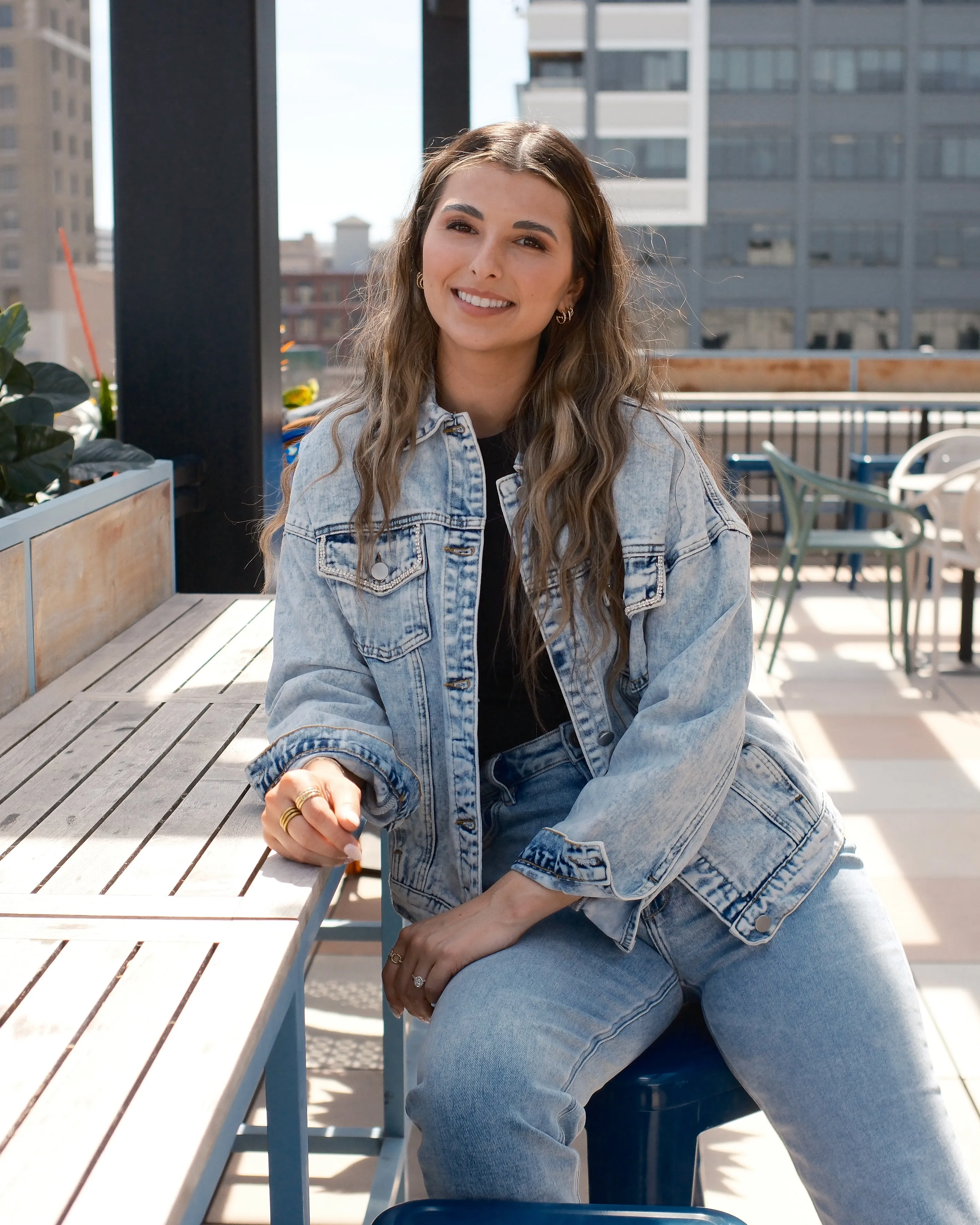RHINESTONE DENIM JACKET