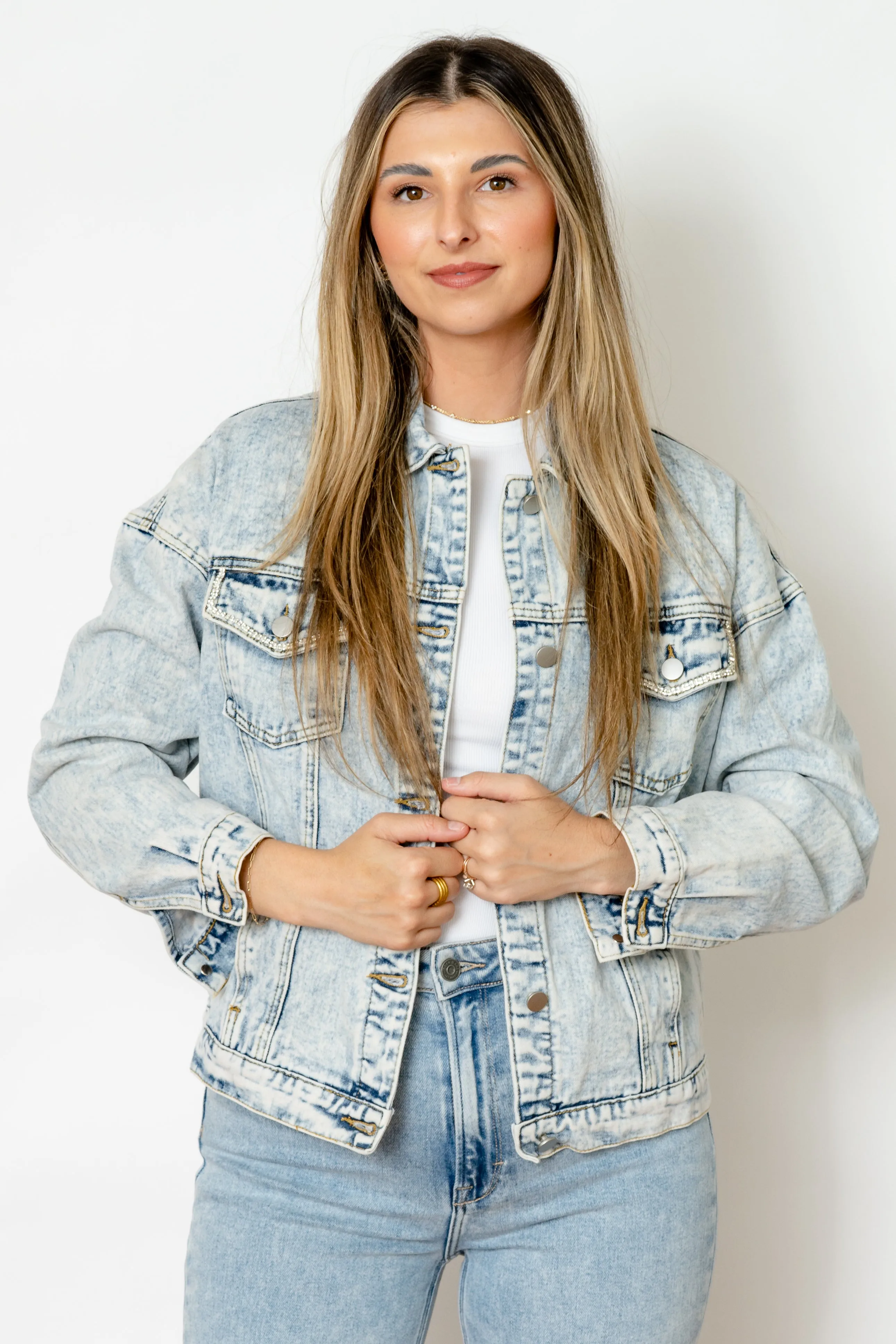 RHINESTONE DENIM JACKET