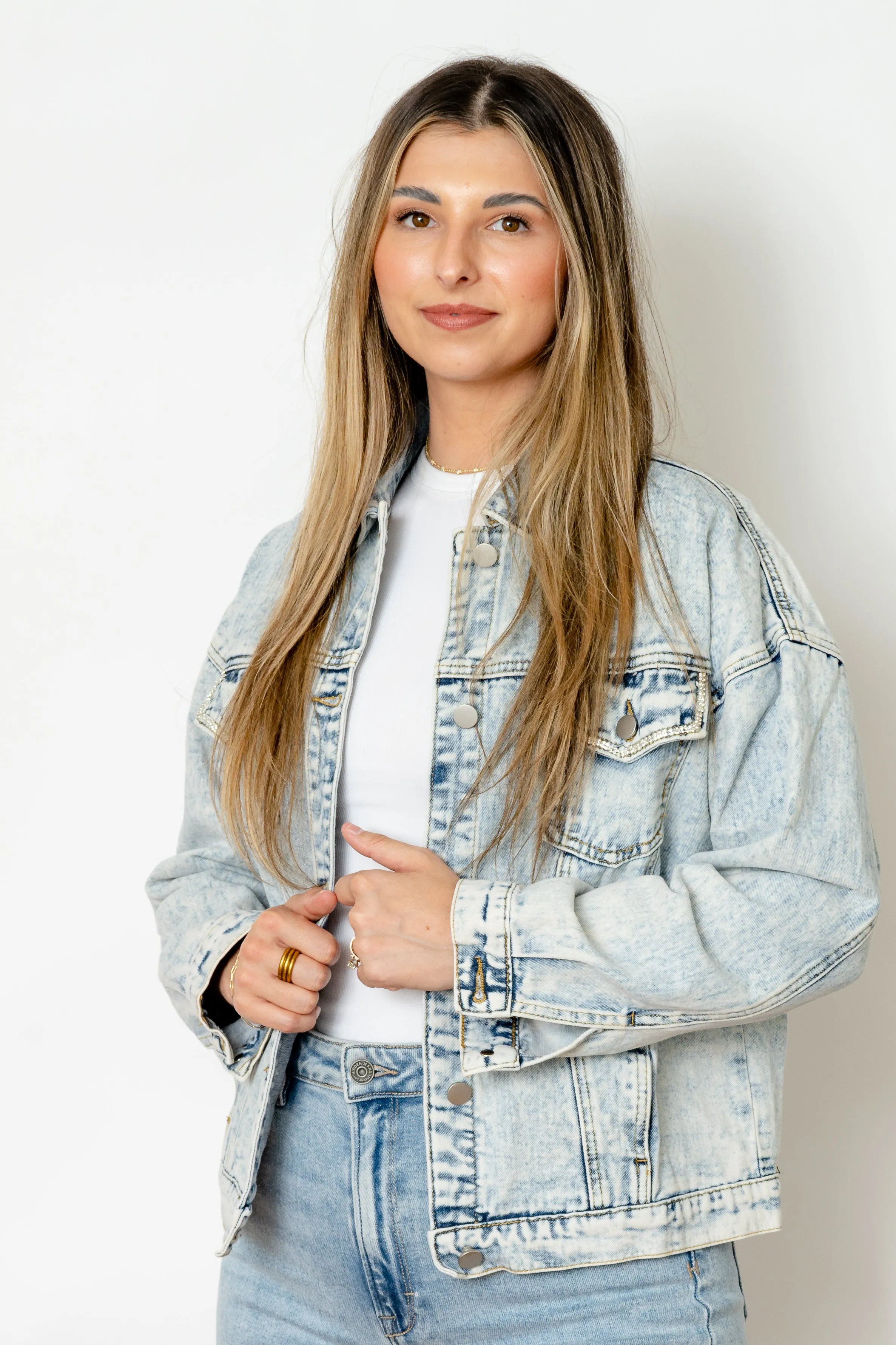 RHINESTONE DENIM JACKET