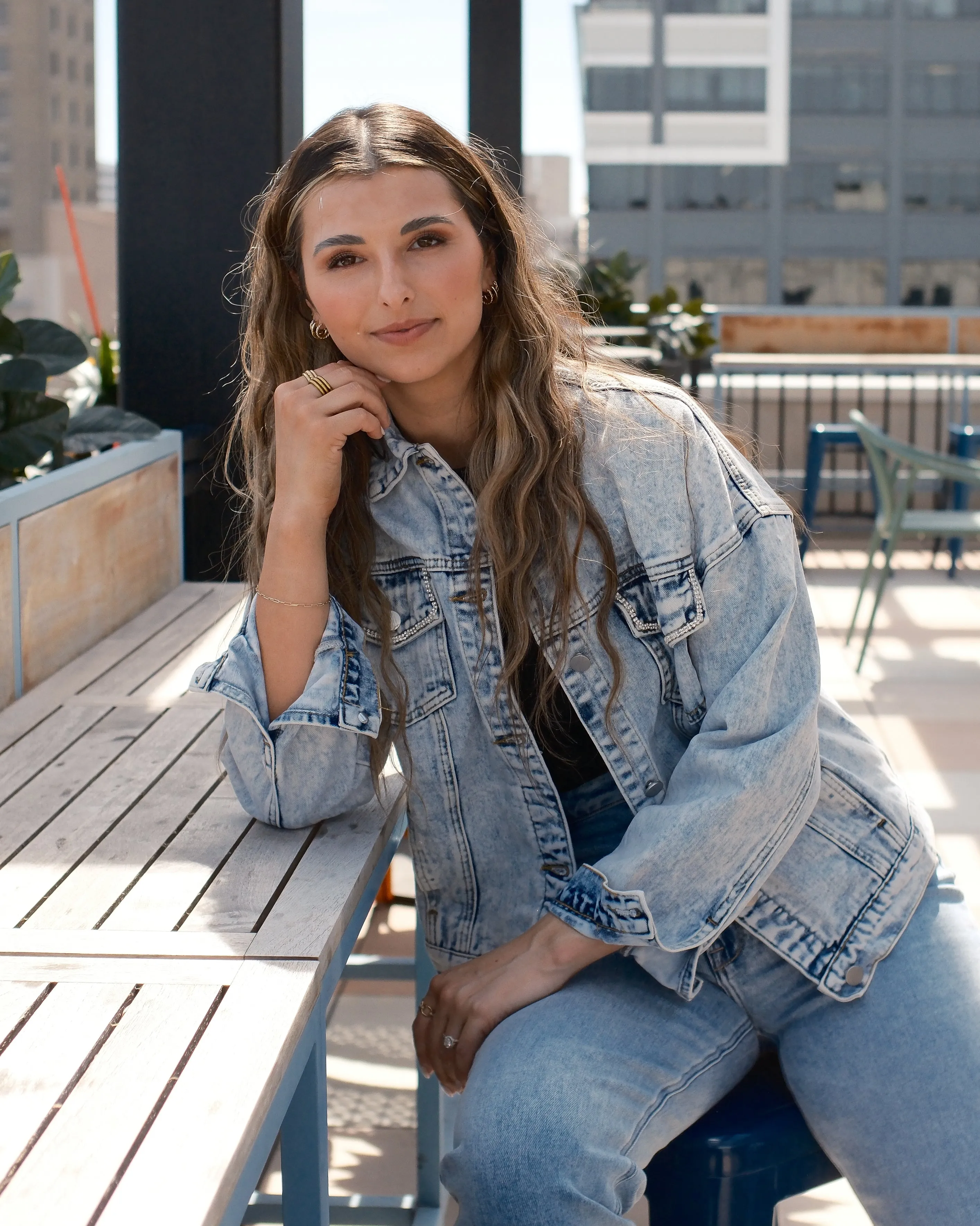 RHINESTONE DENIM JACKET