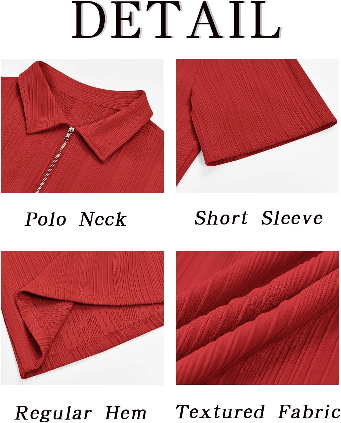 Runcati Mens Quarter Zip Polo Shirts Knit Textured Casual Short Sleeve Shirt Lightweight Golf Tops