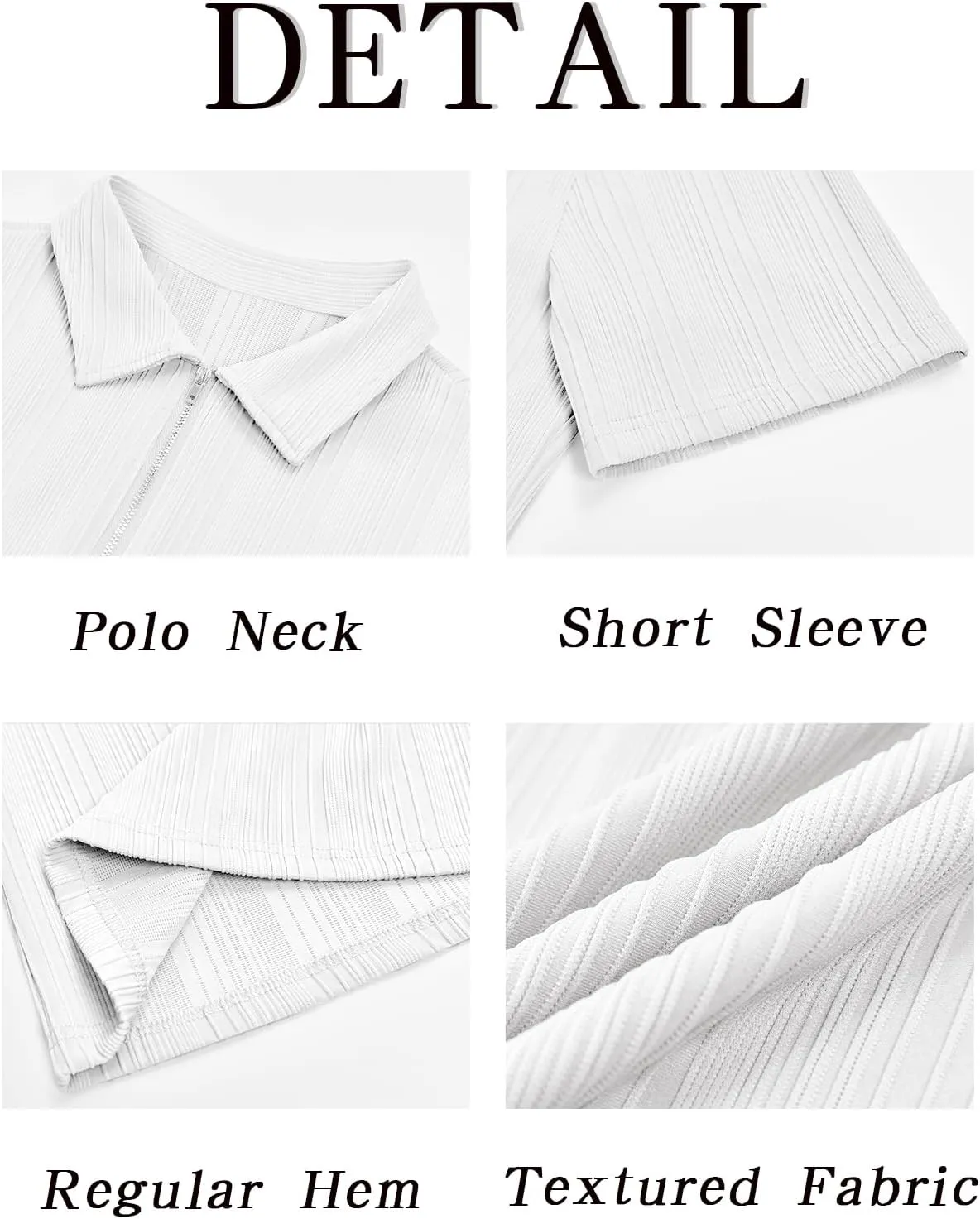 Runcati Mens Quarter Zip Polo Shirts Knit Textured Casual Short Sleeve Shirt Lightweight Golf Tops