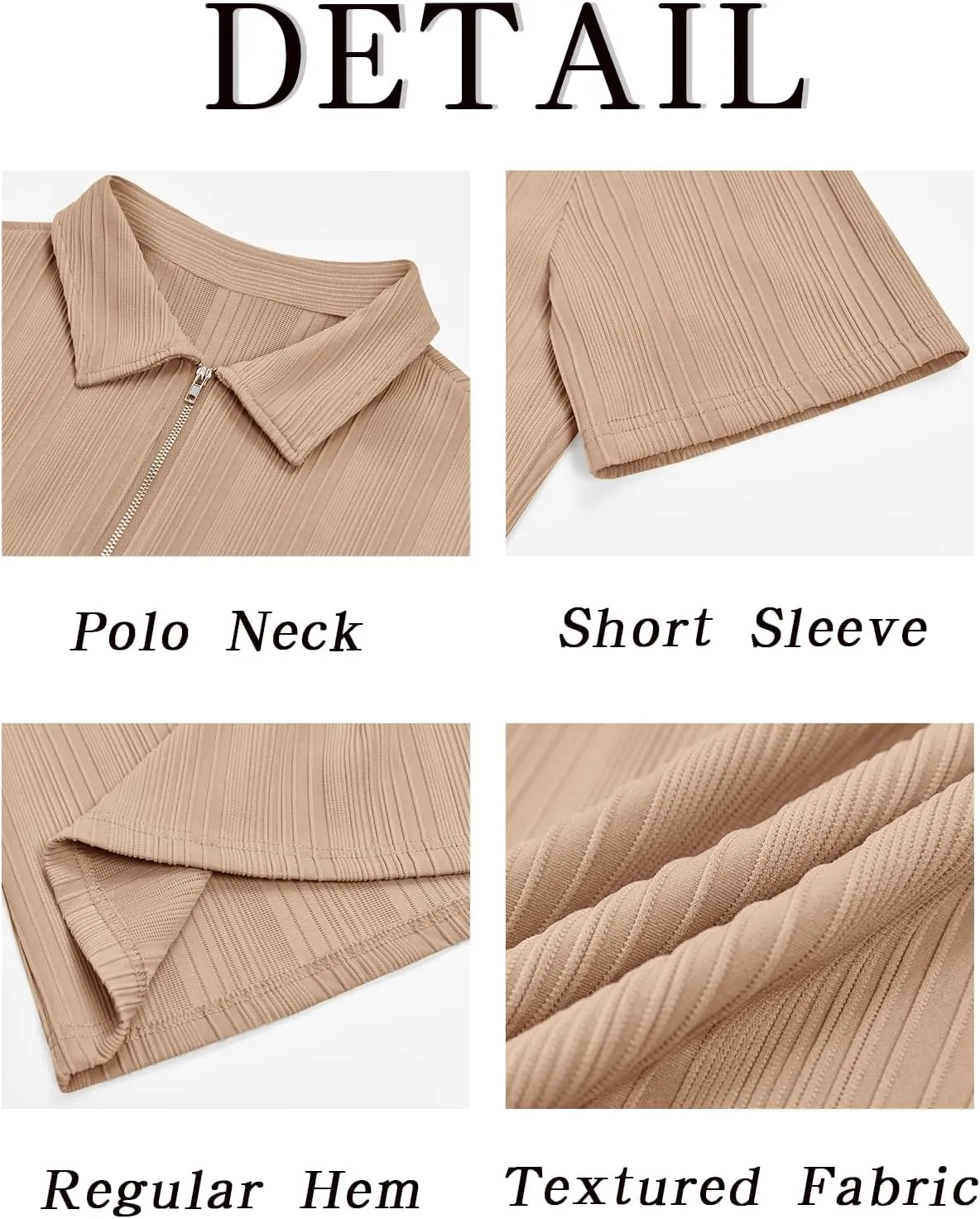 Runcati Mens Quarter Zip Polo Shirts Knit Textured Casual Short Sleeve Shirt Lightweight Golf Tops