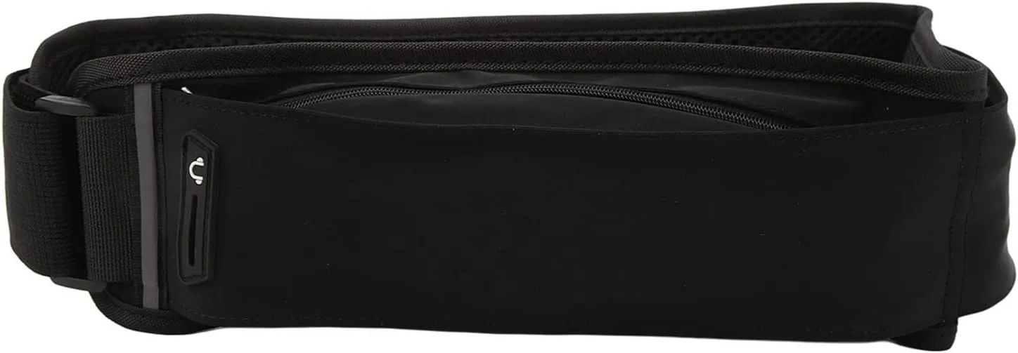 Running Belt Comfortable Adjustable Multiple Pockets Jogging Waist Bag Ideal for Exercise Fitness Travel (Black)