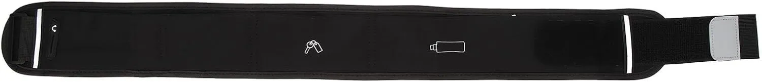 Running Belt Comfortable Adjustable Multiple Pockets Jogging Waist Bag Ideal for Exercise Fitness Travel (Black)