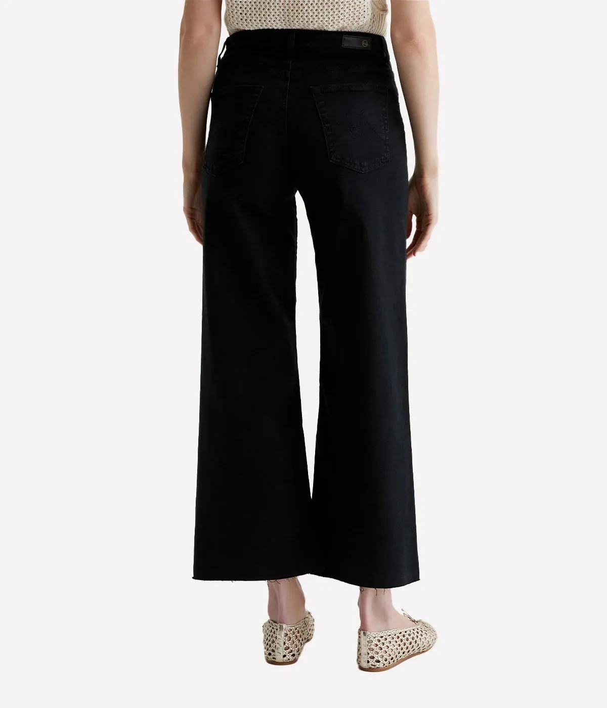 Saige Wide Leg Crop Jean in Sulfur Black