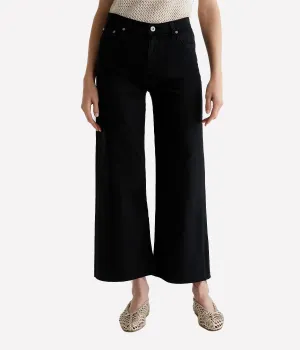 Saige Wide Leg Crop Jean in Sulfur Black