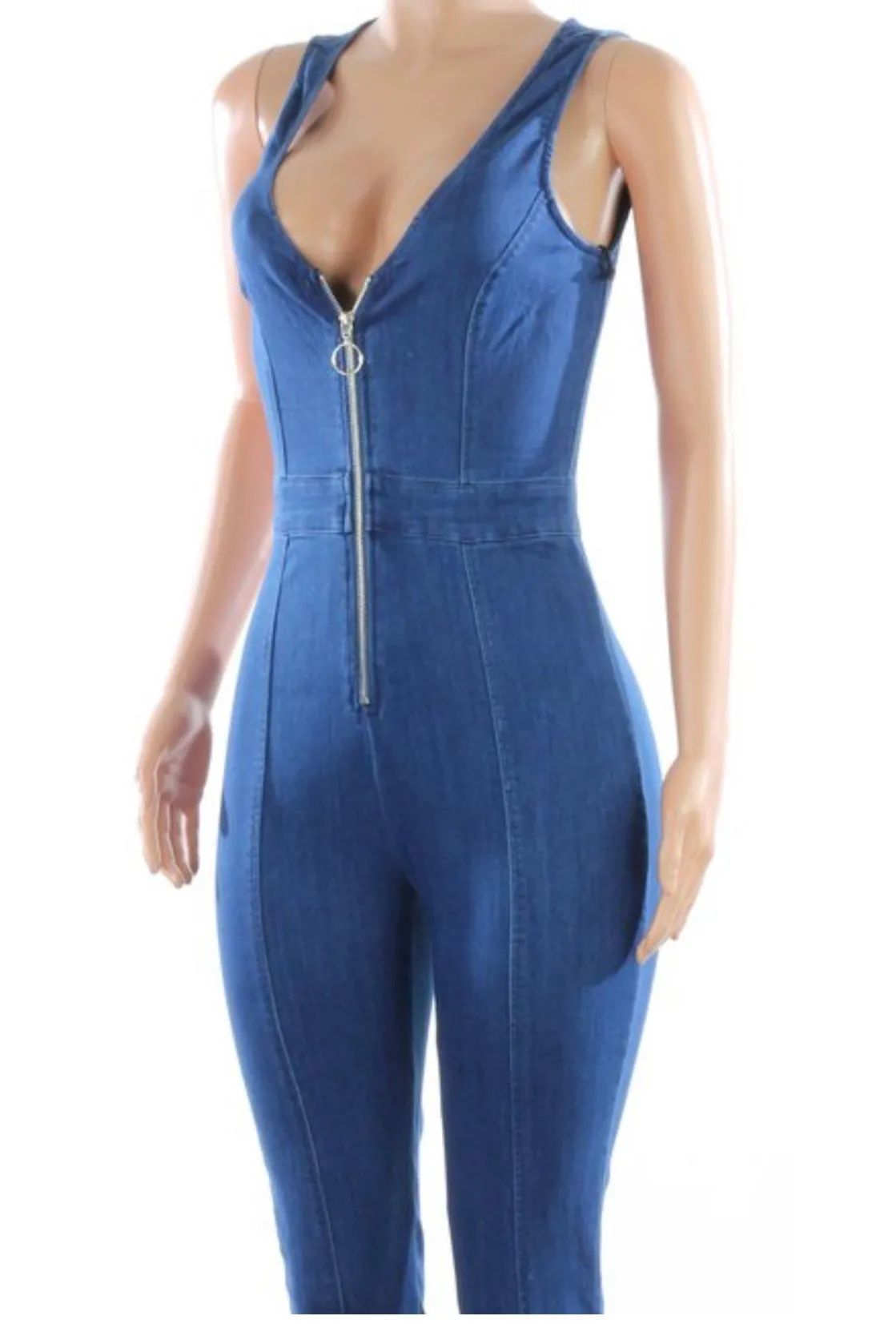 Sale‼️ Denim Zipper Up Jumper ‼️Stretchy
