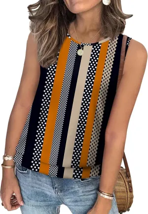 SAMPEEL Womens Tank Tops Loose Fit Casual Round Neck Sleeveless Summer Tops Trendy Vacation Clothes 2025