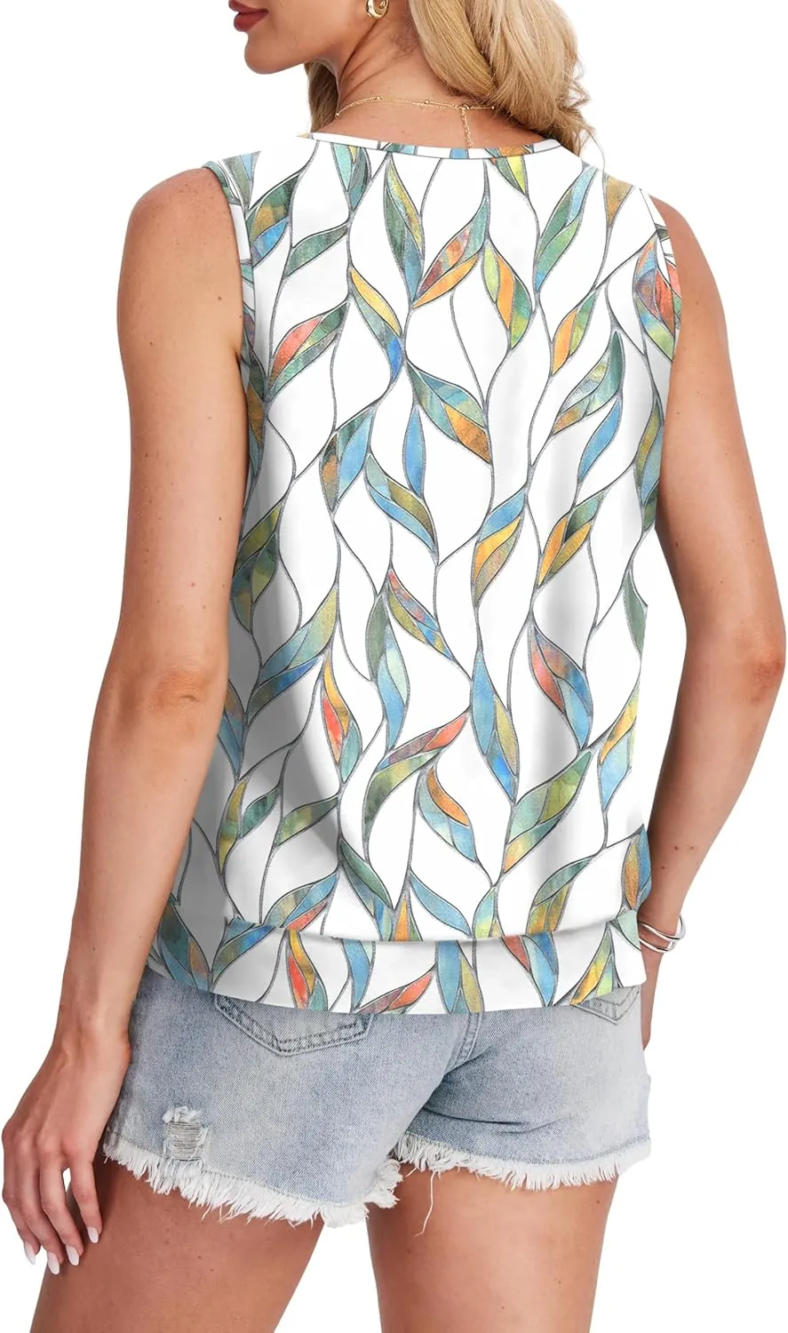 SAMPEEL Womens Tank Tops Loose Fit Casual Round Neck Sleeveless Summer Tops Trendy Vacation Clothes 2025